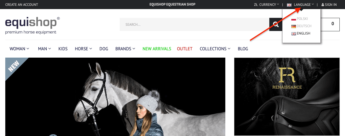 Changing language settings