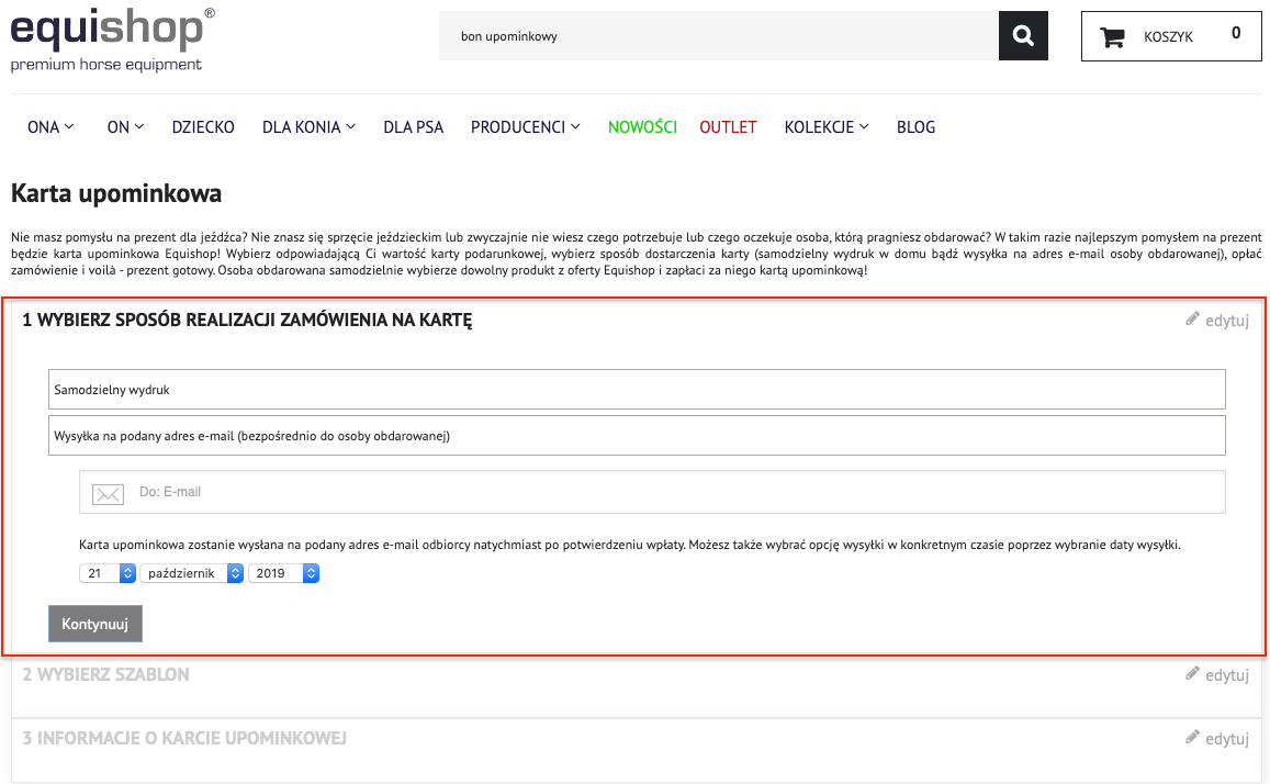 Krok 1 - zamówienia