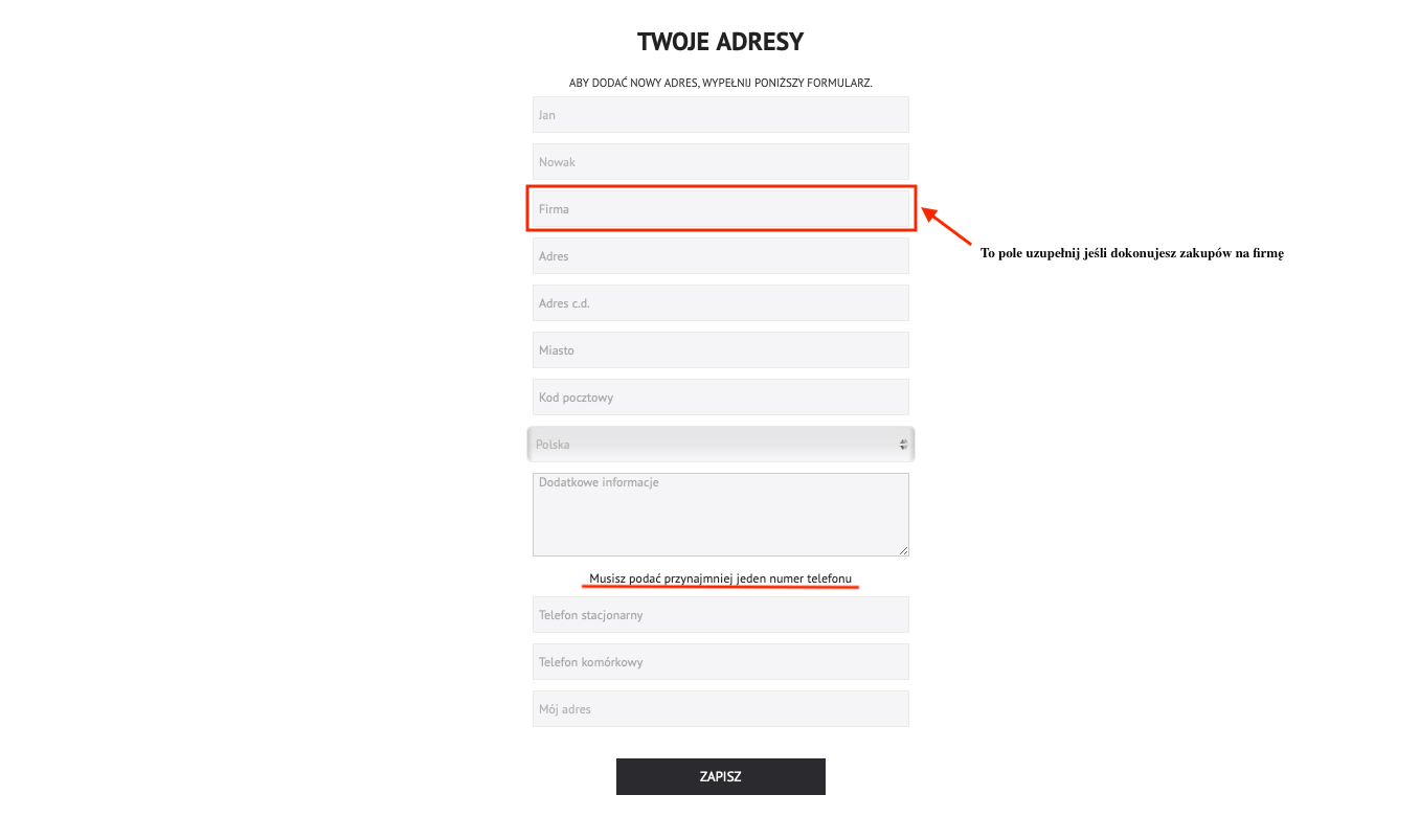 Rejestracja konta - krok IV