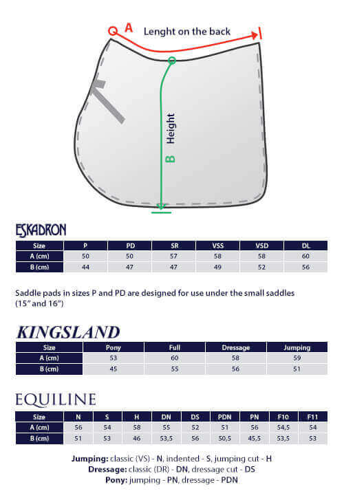 Equiline Breeches Size Chart